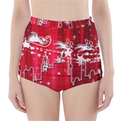 City Nicholas Reindeer View High-waisted Bikini Bottoms by Nexatart