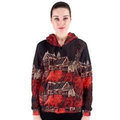 Clifton Mill Christmas Lights Women s Zipper Hoodie by Nexatart