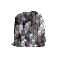 Cube Design Background Modern Drawstring Pouches (large)  by Nexatart