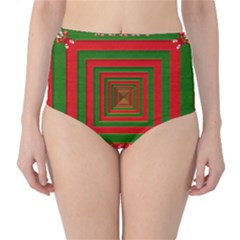 Fabric 3d Merry Christmas High-waist Bikini Bottoms