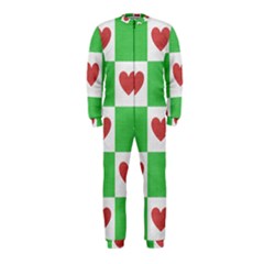 Fabric Texture Hearts Checkerboard Onepiece Jumpsuit (kids)