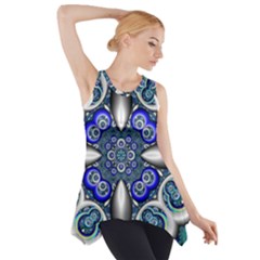 Fractal Cathedral Pattern Mosaic Side Drop Tank Tunic by Nexatart