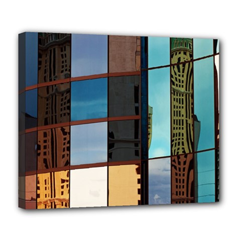 Glass Facade Colorful Architecture Deluxe Canvas 24  X 20   by Nexatart