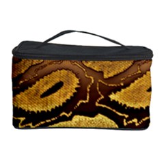 Golden Patterned Paper Cosmetic Storage Case by Nexatart