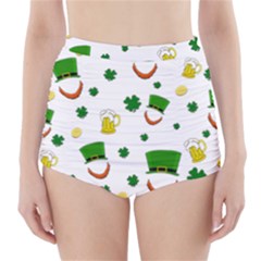 St  Patrick s Day Pattern High-waisted Bikini Bottoms by Valentinaart