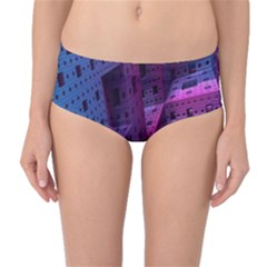 Fractals Geometry Graphic Mid-waist Bikini Bottoms