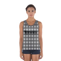 Gray Plaid Pattern Women s Sport Tank Top  by Valentinaart