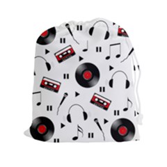 Music Pattern Drawstring Pouches (xxl) by Valentinaart