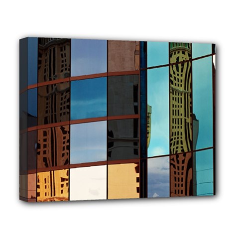 Glass Facade Colorful Architecture Deluxe Canvas 20  X 16   by Nexatart