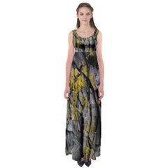 Grey Yellow Stone  Empire Waist Maxi Dress