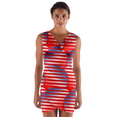 Patriotic  Wrap Front Bodycon Dress