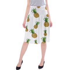 Pineapples Pattern Midi Beach Skirt by Valentinaart