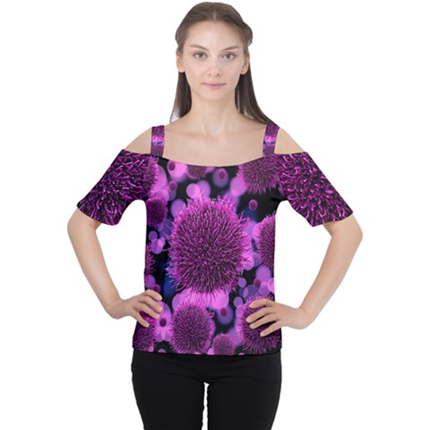 Hintergrund Tapete Keime Viren Women s Cutout Shoulder Tee by Nexatart