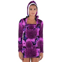 Hintergrund Tapete Keime Viren Women s Long Sleeve Hooded T-shirt by Nexatart