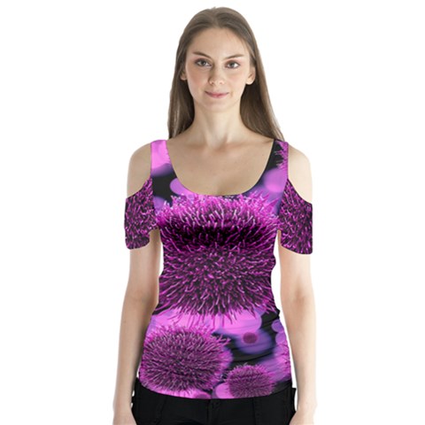 Hintergrund Tapete Keime Viren Butterfly Sleeve Cutout Tee  by Nexatart