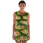 Pineapple Pattern Wrap Front Bodycon Dress