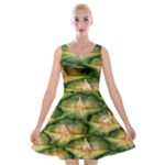 Pineapple Pattern Velvet Skater Dress