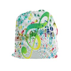 Points Circle Music Pattern Drawstring Pouches (extra Large)