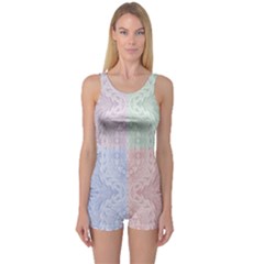 Seamless Kaleidoscope Patterns In Different Colors Based On Real Knitting Pattern One Piece Boyleg Swimsuit by Nexatart