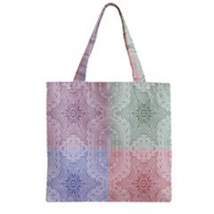 Seamless Kaleidoscope Patterns In Different Colors Based On Real Knitting Pattern Zipper Grocery Tote Bag by Nexatart