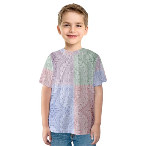 Seamless Kaleidoscope Patterns In Different Colors Based On Real Knitting Pattern Kids  Sport Mesh Tee by Nexatart