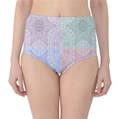 Seamless Kaleidoscope Patterns In Different Colors Based On Real Knitting Pattern High-waist Bikini Bottoms by Nexatart