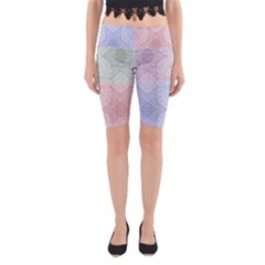 Seamless Kaleidoscope Patterns In Different Colors Based On Real Knitting Pattern Yoga Cropped Leggings by Nexatart