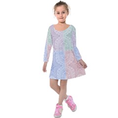 Seamless Kaleidoscope Patterns In Different Colors Based On Real Knitting Pattern Kids  Long Sleeve Velvet Dress by Nexatart