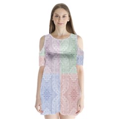 Seamless Kaleidoscope Patterns In Different Colors Based On Real Knitting Pattern Shoulder Cutout Velvet  One Piece by Nexatart