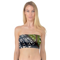 Shadow Reflections Casting From Japanese Garden Fence Bandeau Top