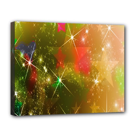 Star Christmas Background Image Red Canvas 14  X 11  by Nexatart