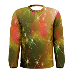 Star Christmas Background Image Red Men s Long Sleeve Tee by Nexatart