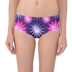 Stars Patterns Christmas Background Seamless Mid-waist Bikini Bottoms