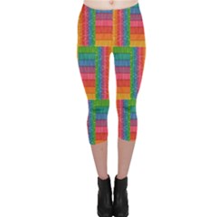 Texture Surface Rainbow Festive Capri Leggings  by Nexatart