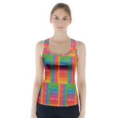 Texture Surface Rainbow Festive Racer Back Sports Top by Nexatart