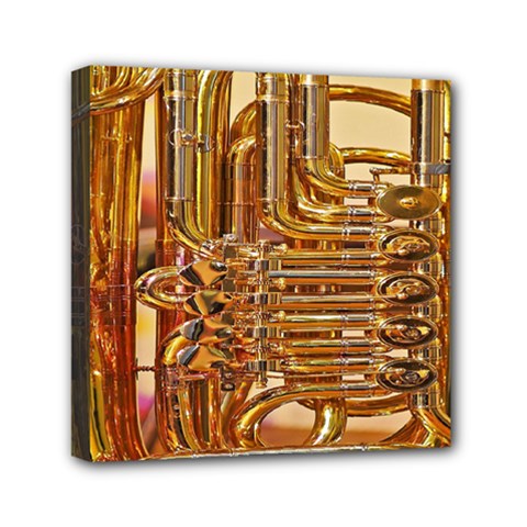 Tuba Valves Pipe Shiny Instrument Music Mini Canvas 6  X 6 