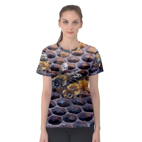 Worker Bees On Honeycomb Women s Sport Mesh Tee by Nexatart