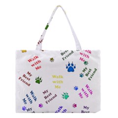 Animals Pets Dogs Paws Colorful Medium Tote Bag