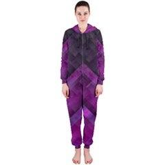 Purple Background Wallpaper Motif Design Hooded Jumpsuit (ladies)  by Amaryn4rt