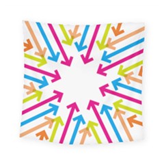 Arrows Pink Blue Orange Green Square Tapestry (small) by Alisyart