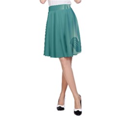 Leaf Green Blue Branch  Texture Thread A-line Skirt by Alisyart