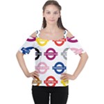 Underground Signs Tube Signs Women s Cutout Shoulder Tee