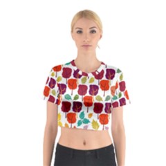 Tree Pattern Background Cotton Crop Top