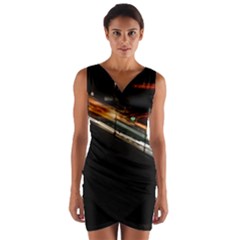 Highway Night Lighthouse Car Fast Wrap Front Bodycon Dress by Amaryn4rt