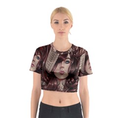 Beautiful Women Fantasy Art Cotton Crop Top by Amaryn4rt