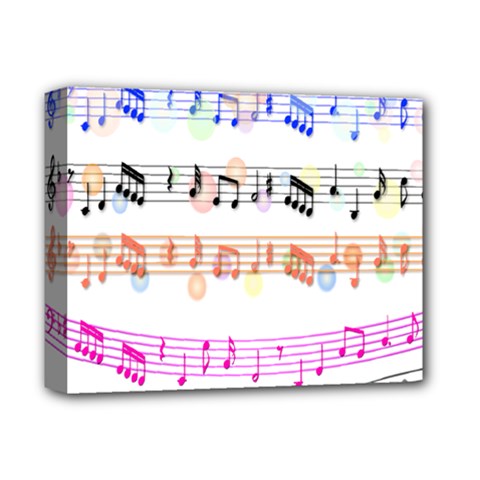 Notes Tone Music Rainbow Color Black Orange Pink Grey Deluxe Canvas 14  X 11  by Alisyart