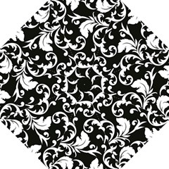 Vector Classical Traditional Black And White Floral Patterns Hook Handle Umbrellas (large) by Amaryn4rt