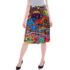 Vector Art Pattern Midi Beach Skirt by Amaryn4rt