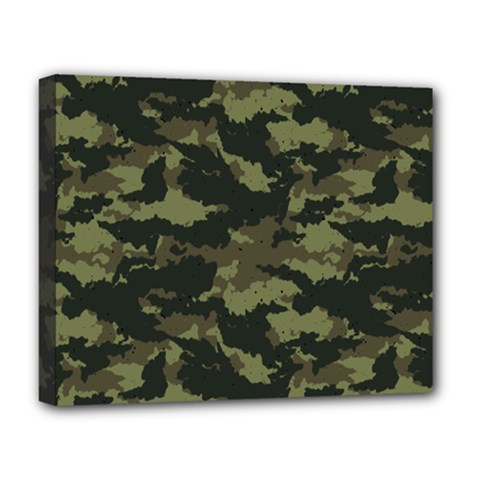 Camo Pattern Deluxe Canvas 20  X 16   by Simbadda