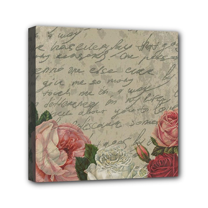 Vintage roses Mini Canvas 6  x 6 